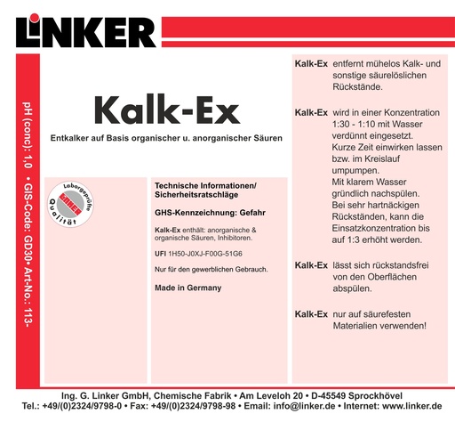 [113-10] Linker - Kalk-Ex - 10 l