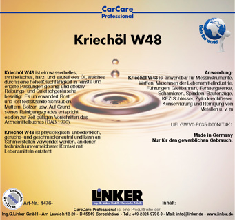 [1476-10] Linker - Kriechöl W48  - 10 l